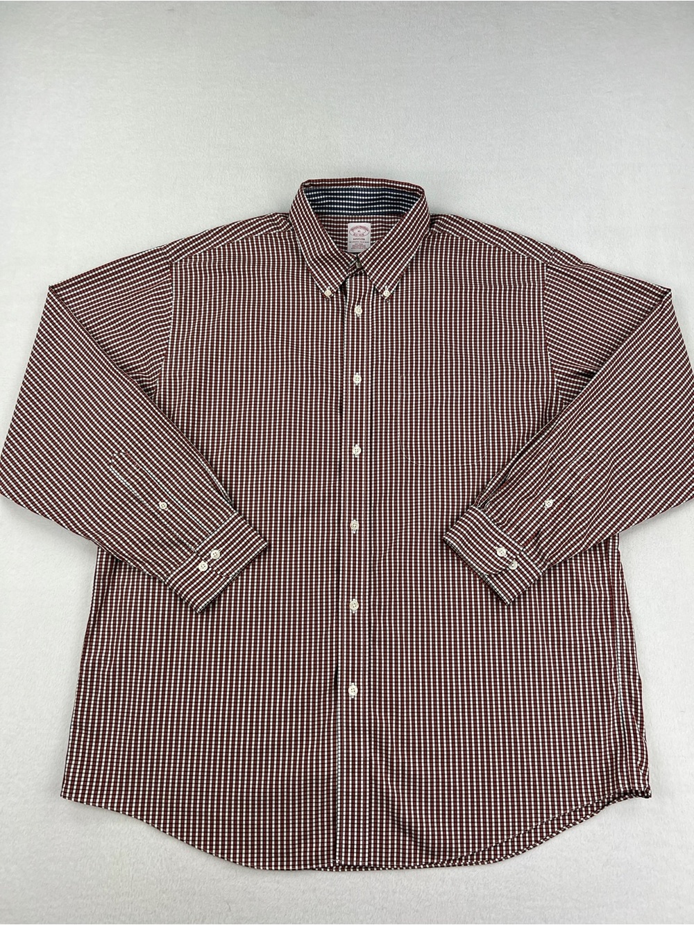 Brooks Brothers Madison Non-Iron Button Down Dress Shirt Red Gingham Men Sz XL